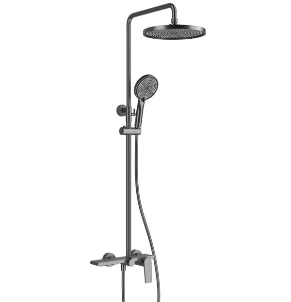 Premium Exposed Bathroom Shower System with Rainfall Head and Handheld Spray