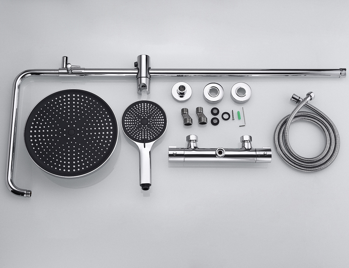 Thermostatic Shower Set-Rainfall & Handheld High Pressure Bathroom Shower System - 图片 10