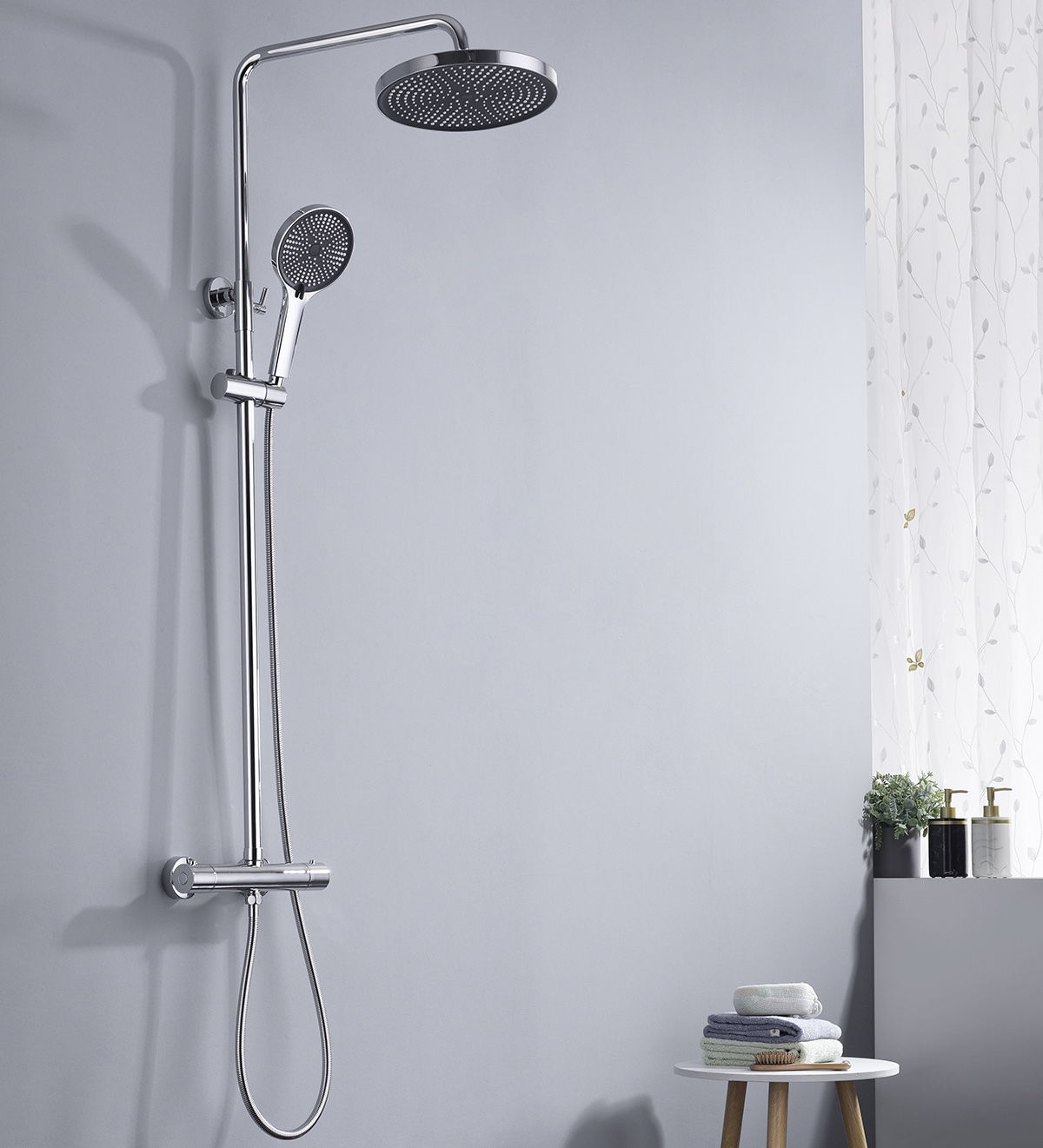Thermostatic Shower Set-Rainfall & Handheld High Pressure Bathroom Shower System - 图片 3
