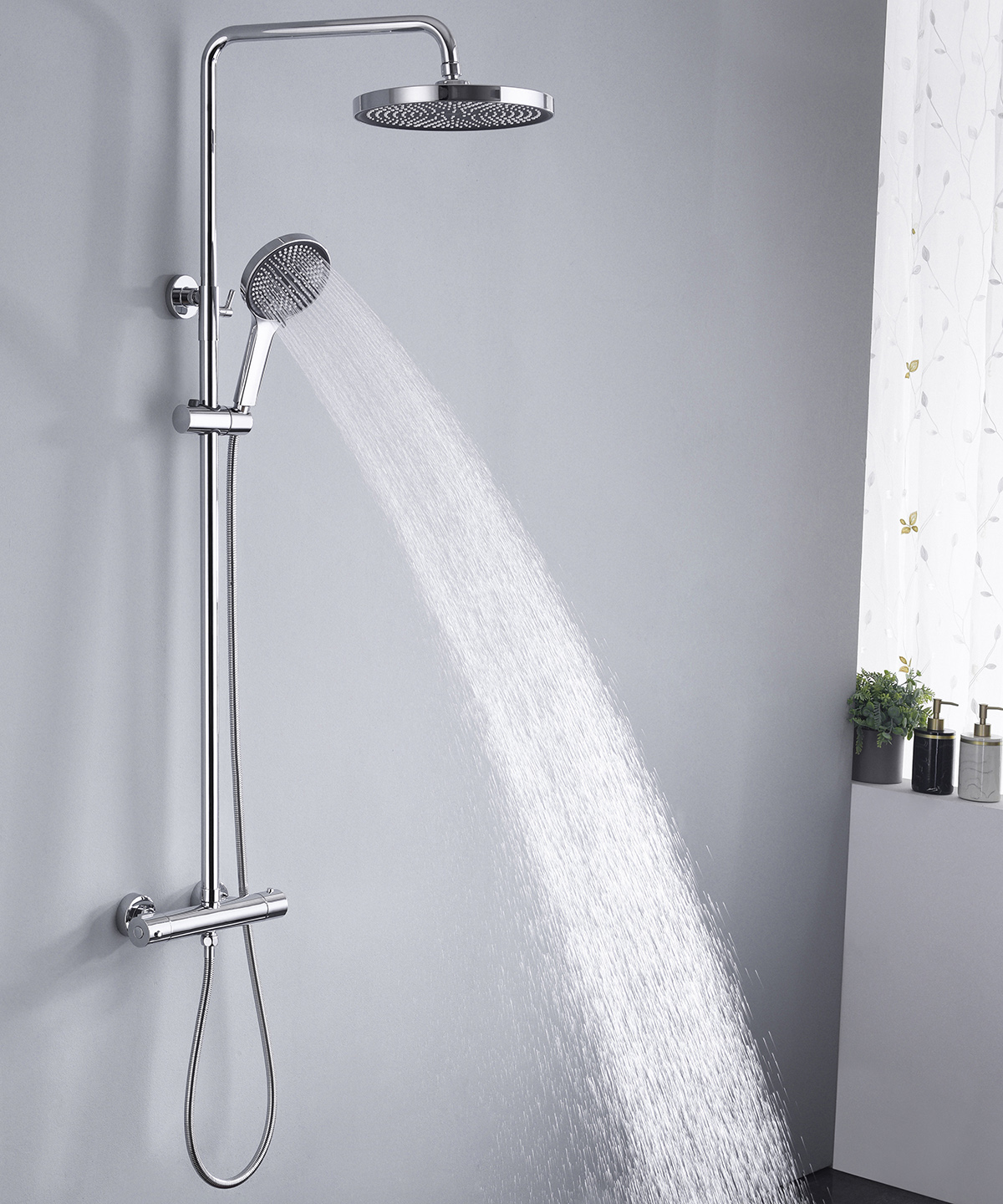 Thermostatic Shower Set-Rainfall & Handheld High Pressure Bathroom Shower System - 图片 5