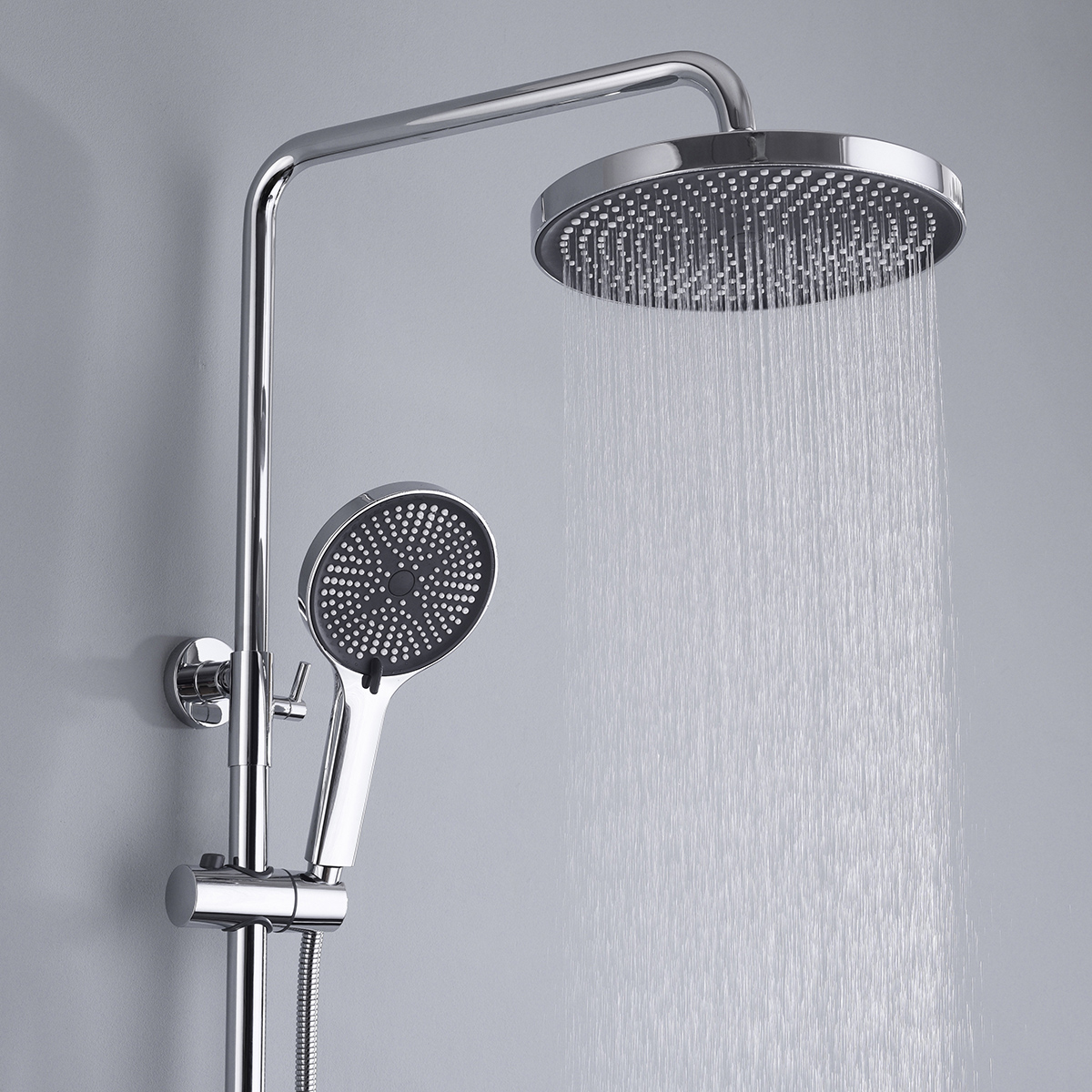 Thermostatic Shower Set-Rainfall & Handheld High Pressure Bathroom Shower System - 图片 6