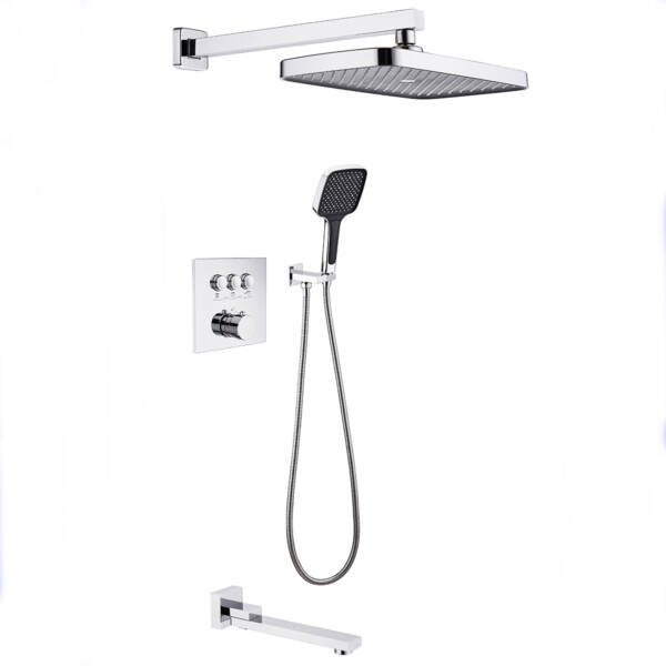 Wall Mounted 3-Modes Thermostatic Bathroom Shower Faucet
