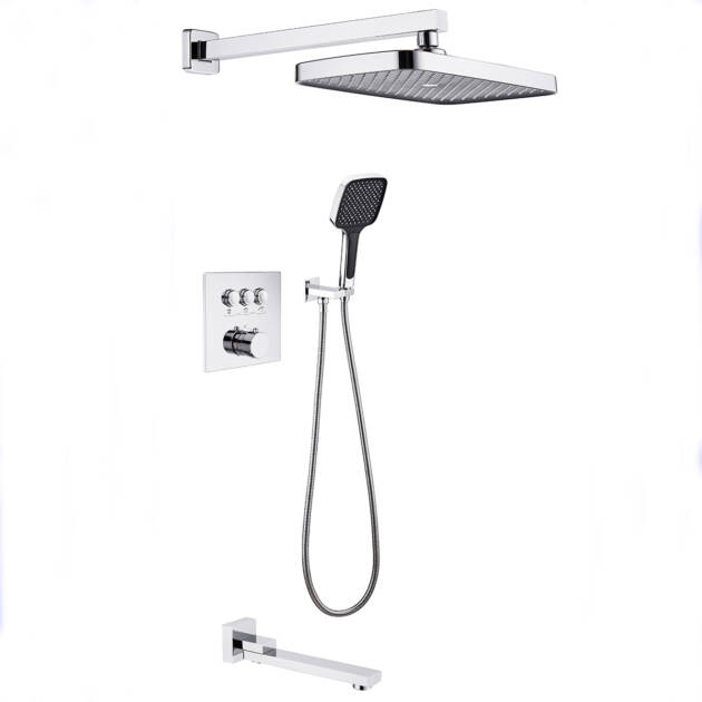 Wall Mounted 3-Modes Thermostatic Bathroom Shower Faucet