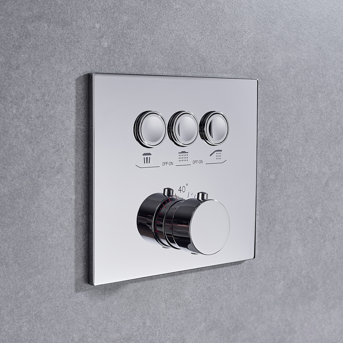 Wall Mounted 3-Modes Thermostatic Bathroom Shower Faucet - 图片 8