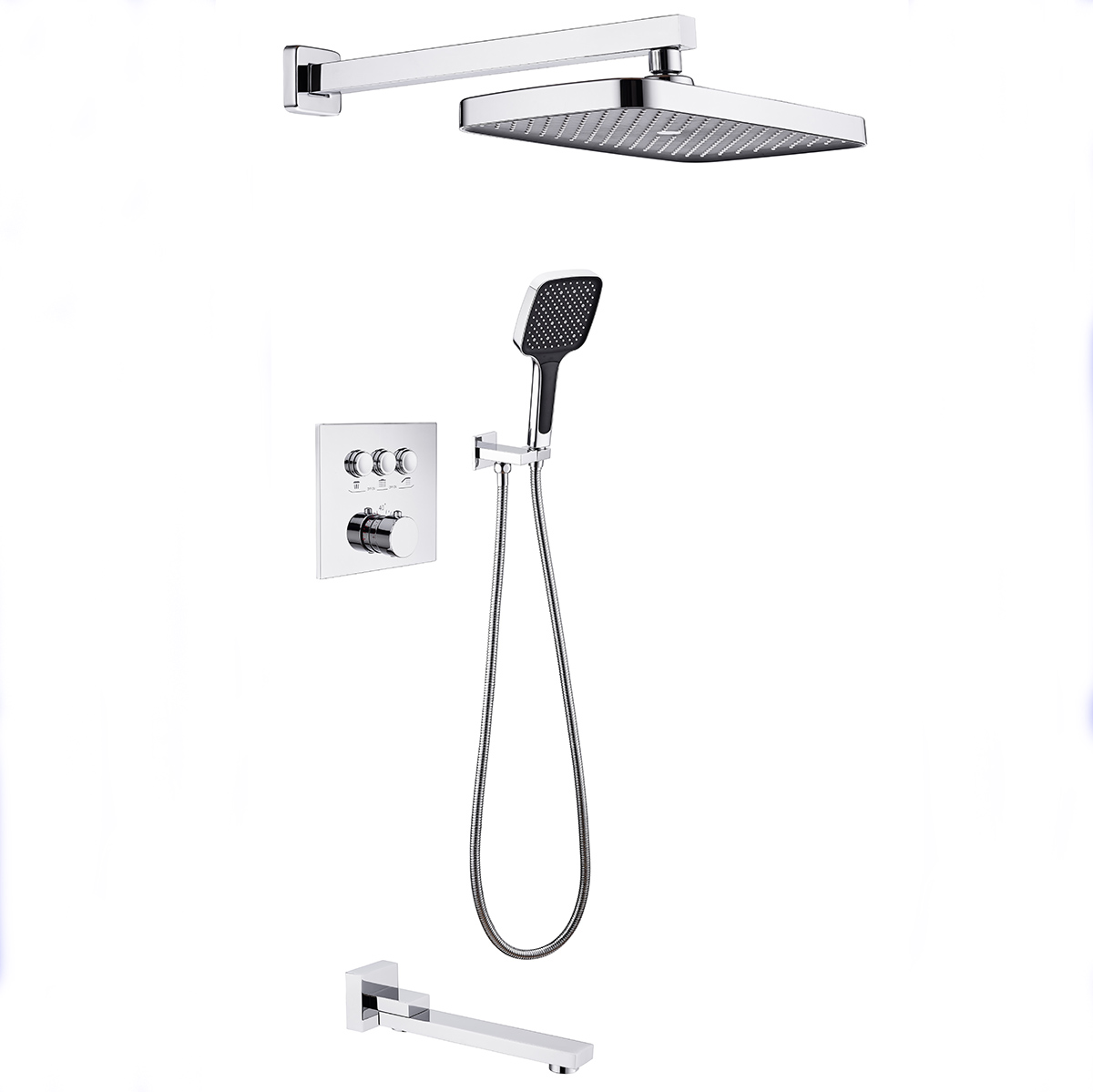 Wall Mounted 3-Modes Thermostatic Bathroom Shower Faucet