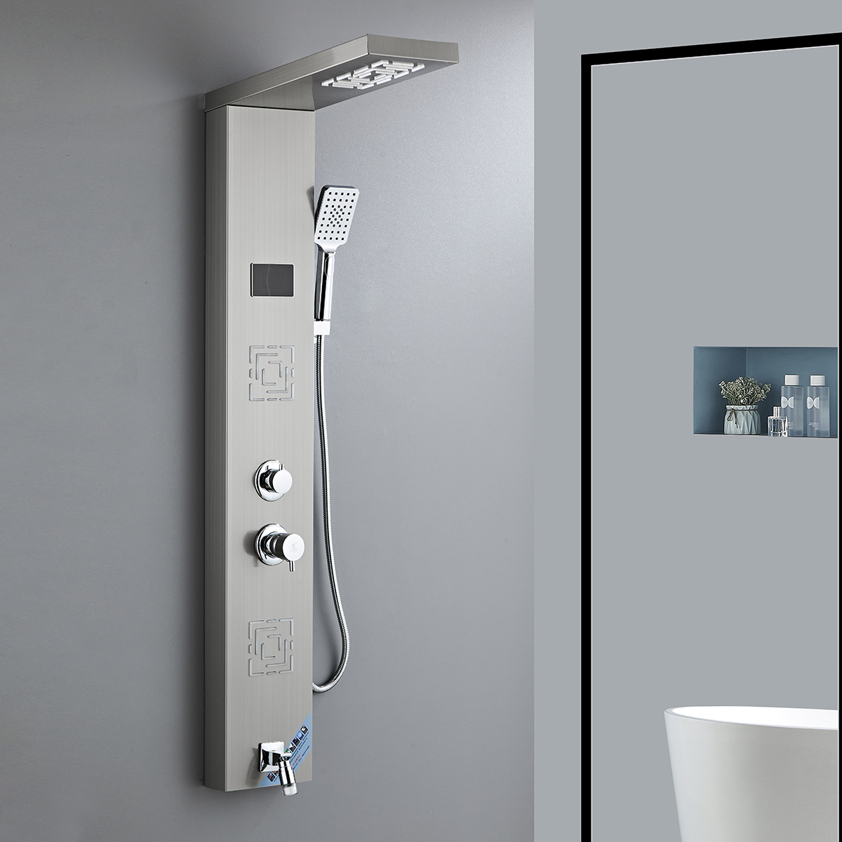 LED Display Smart Shower Panel System - Luxury Bathroom Shower Screen for Premium Bathing - 图片 2