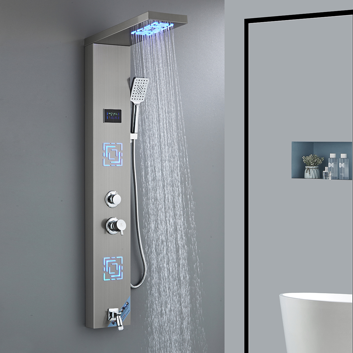 LED Display Smart Shower Panel System - Luxury Bathroom Shower Screen for Premium Bathing - 图片 3