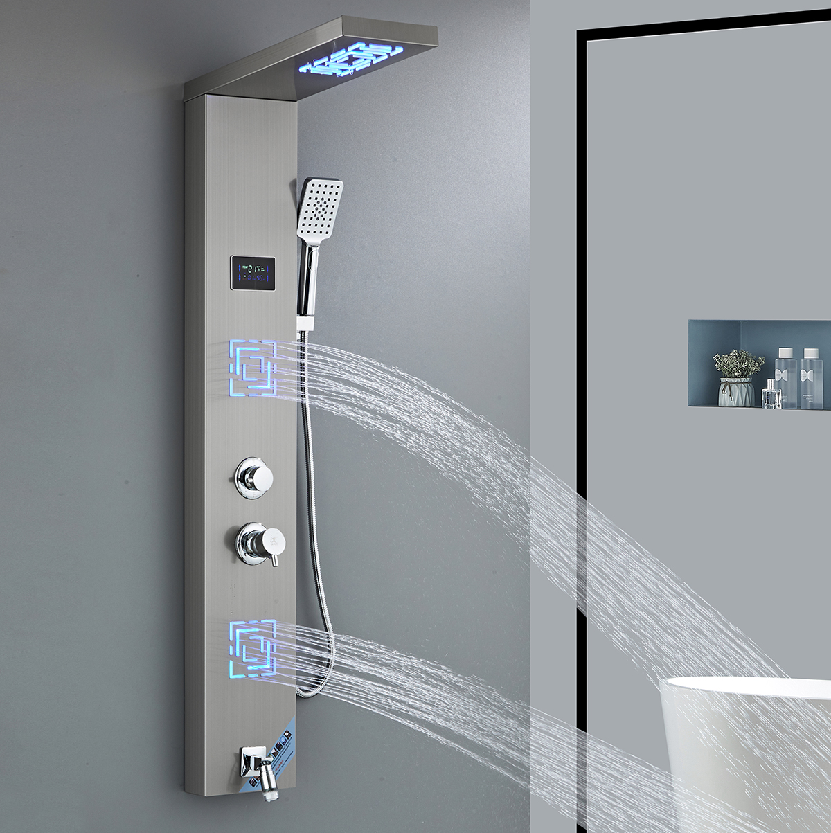 LED Display Smart Shower Panel System - Luxury Bathroom Shower Screen for Premium Bathing - 图片 4
