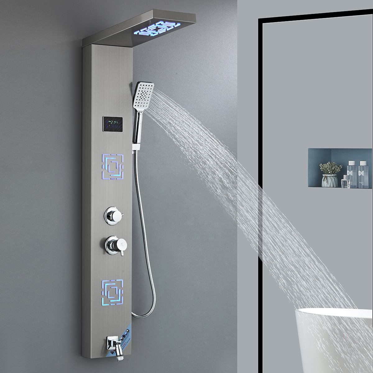 LED Display Smart Shower Panel System - Luxury Bathroom Shower Screen for Premium Bathing - 图片 5