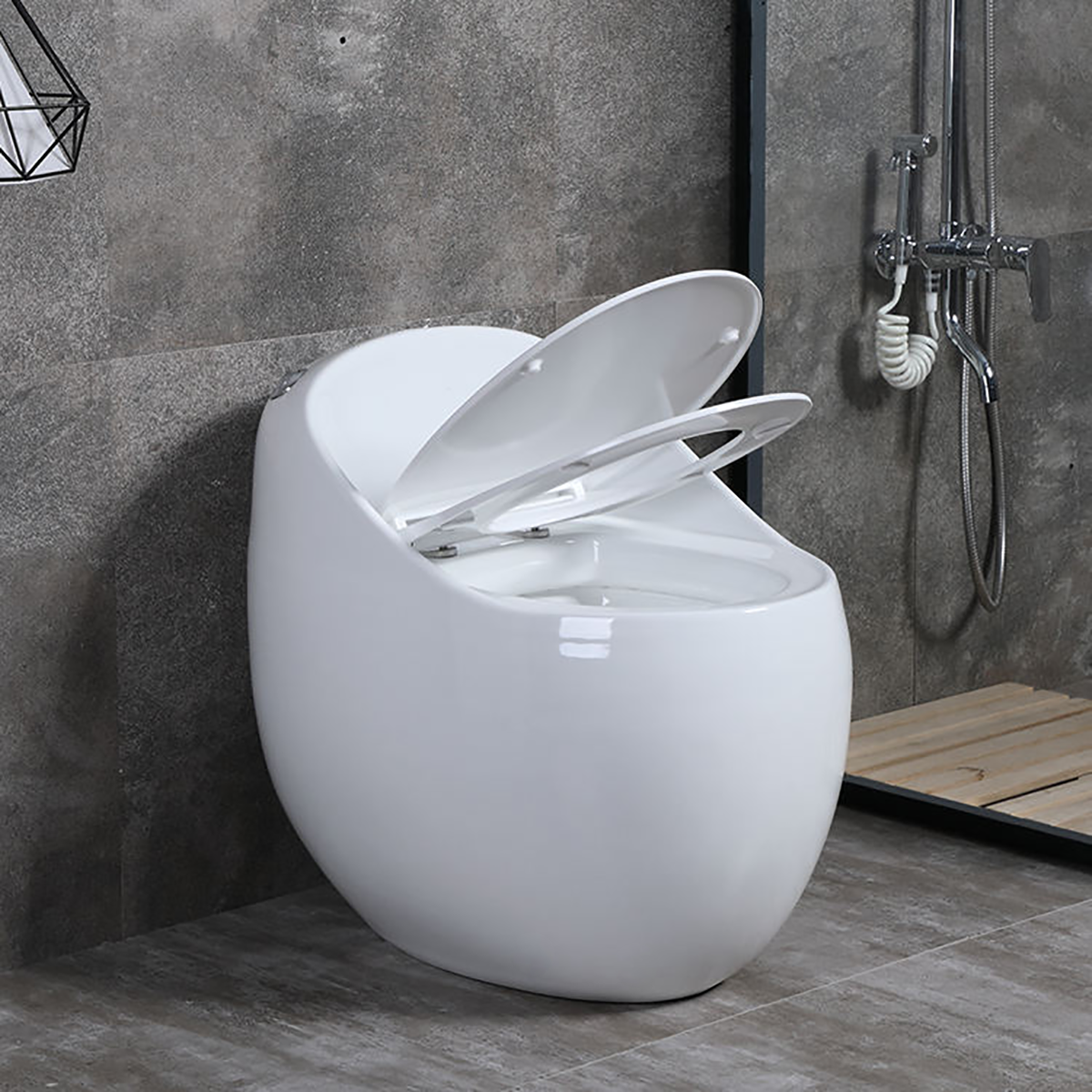 Egg-Shaped Toilet: Water-Saving Siphonic & Odor-Proof for Homes - 图片 7