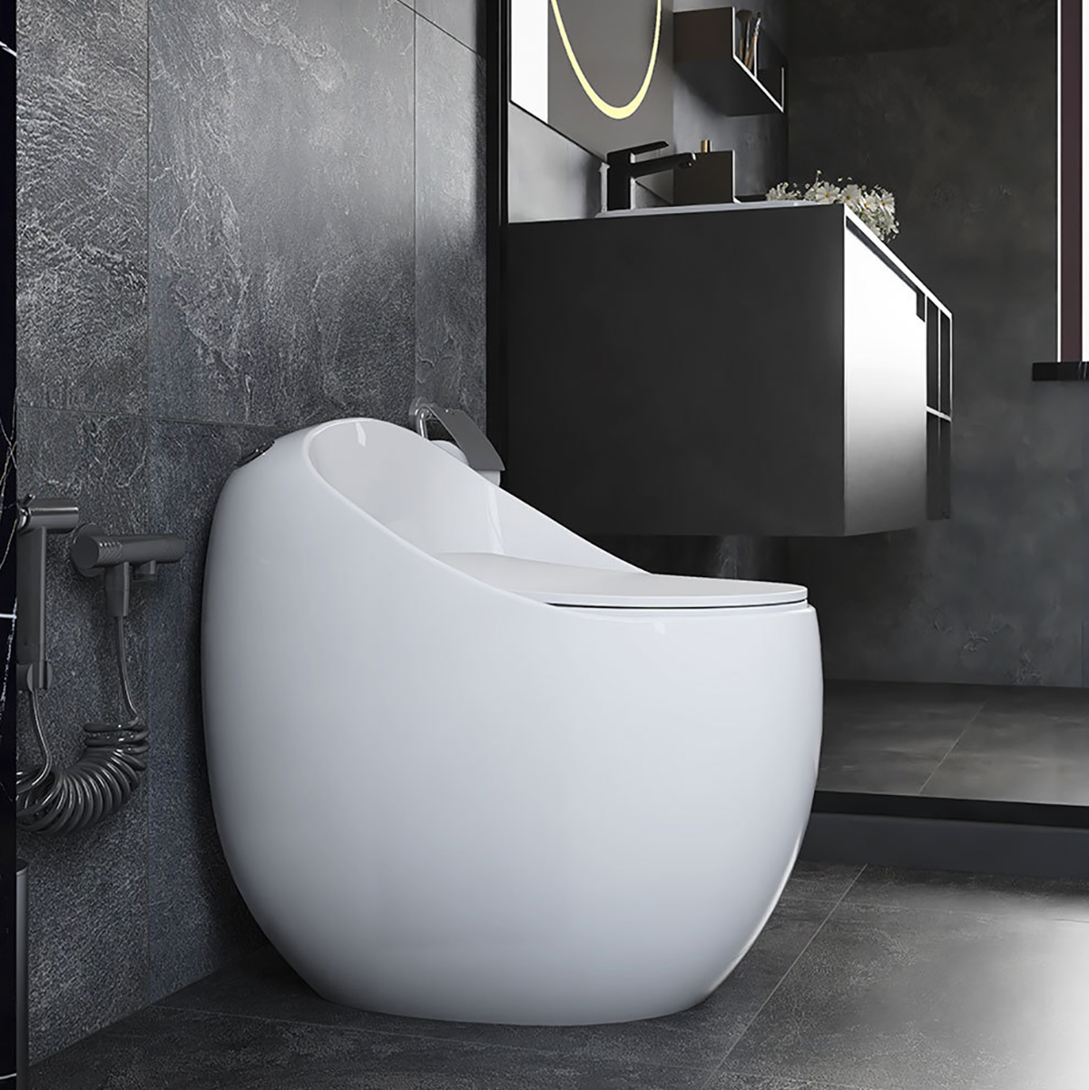 Egg-Shaped Toilet: Water-Saving Siphonic & Odor-Proof for Homes - 图片 4