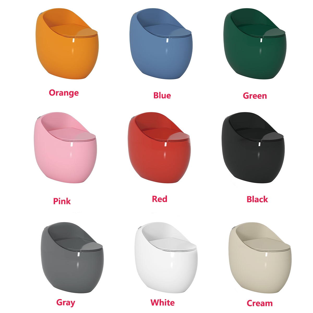 Egg-Shaped Toilet: Water-Saving Siphonic & Odor-Proof for Homes - 图片 2