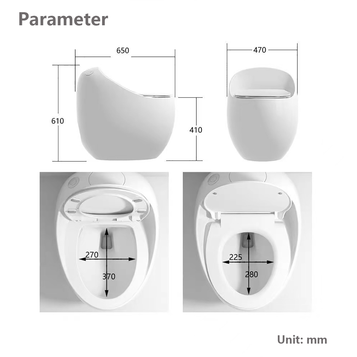 Egg-Shaped Toilet: Water-Saving Siphonic & Odor-Proof for Homes - 图片 10