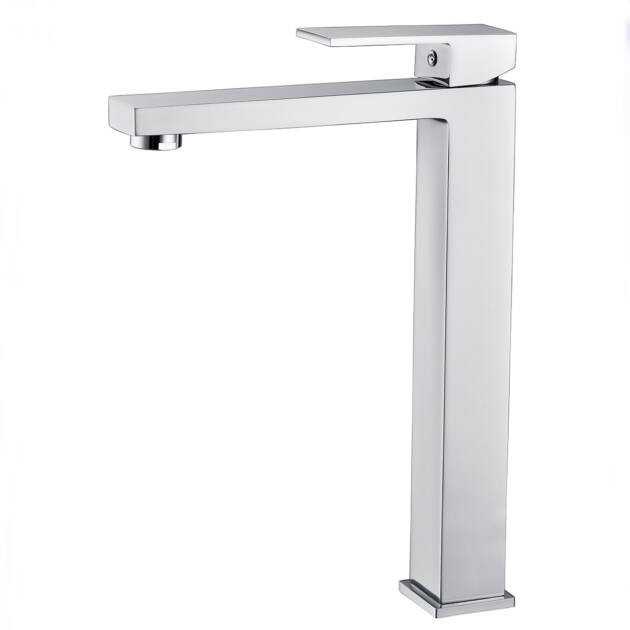 Sleek Square-Design Chrome Bathroom Basin Faucet for Vanity