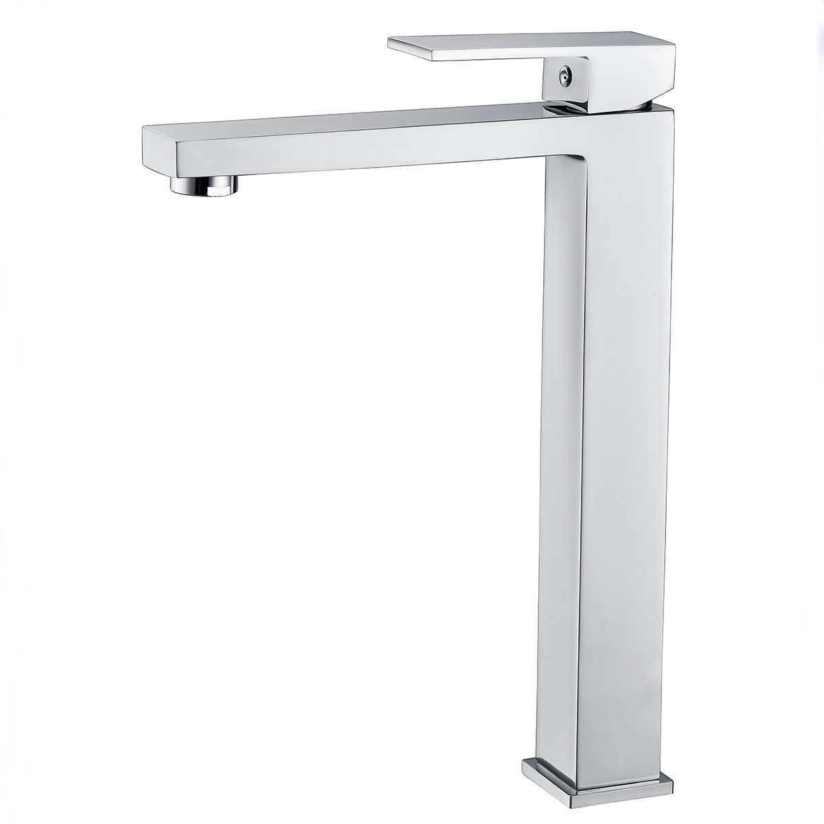 Sleek Square-Design Chrome Bathroom Basin Faucet for Vanity
