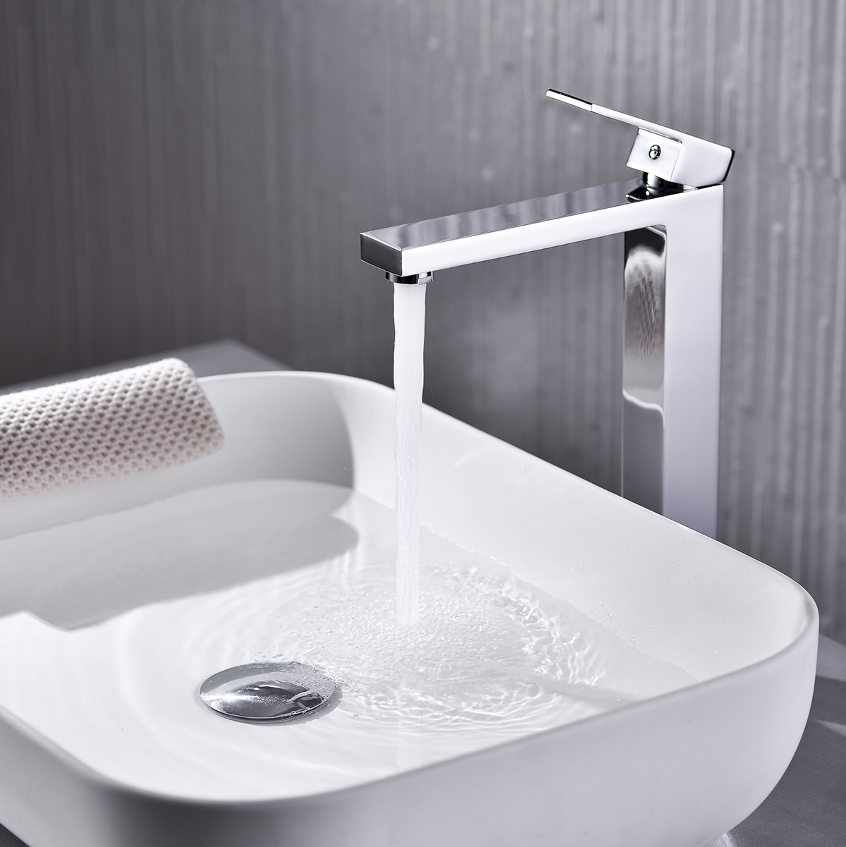 Sleek Square-Design Chrome Bathroom Basin Faucet for Vanity - 图片 6