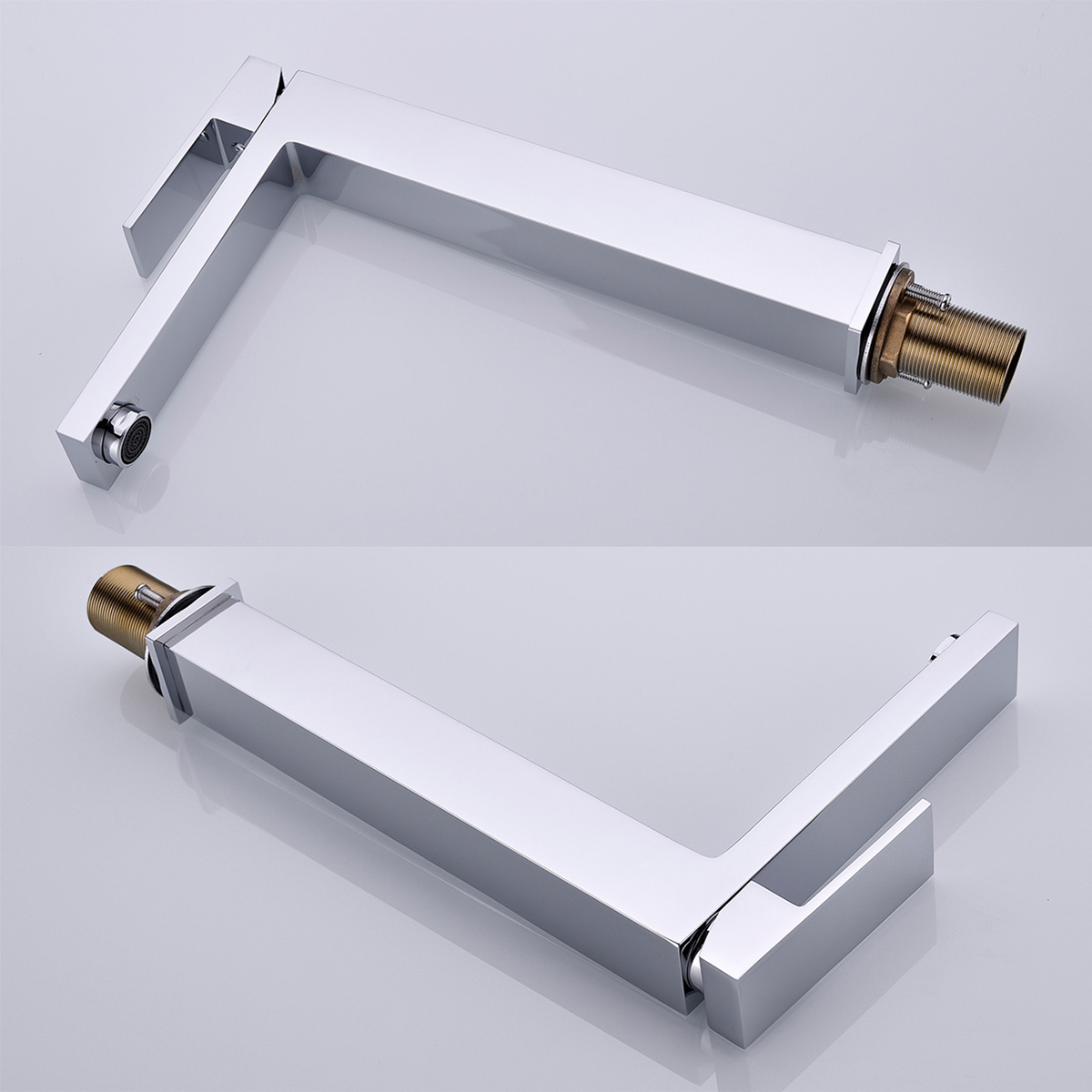 Sleek Square-Design Chrome Bathroom Basin Faucet for Vanity - 图片 8
