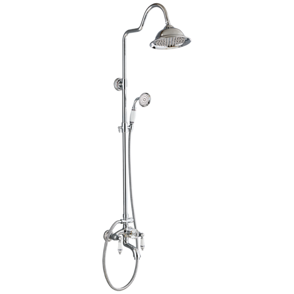 Luxury High Pressure Exposed Bathroom Shower Set - Rainfall Shower Head with Handheld Spray