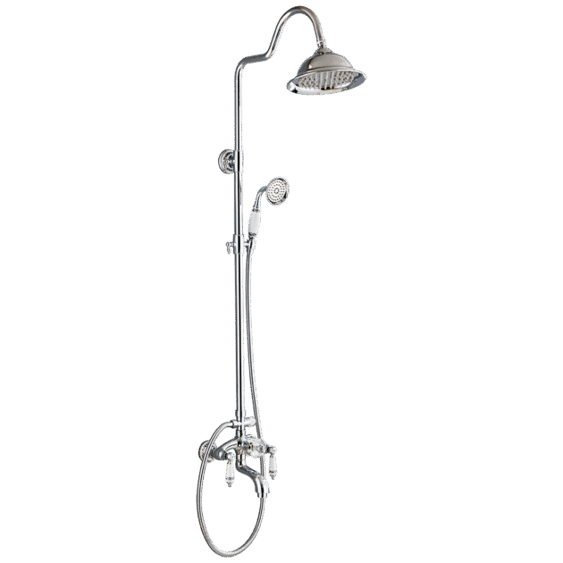 Luxury High Pressure Exposed Bathroom Shower Set - Rainfall Shower Head with Handheld Spray