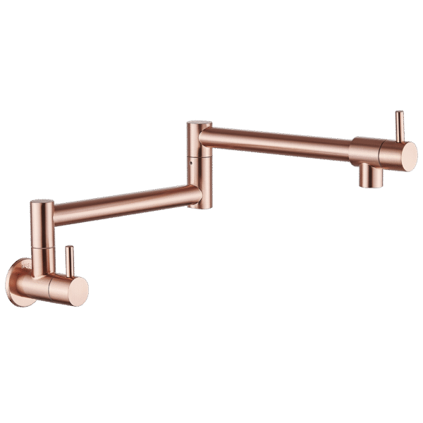 Brushed Rose Gold Foldable Pot Filler Faucet, Wall - Mounted Kitchen Sink Faucet with Extendable Arm