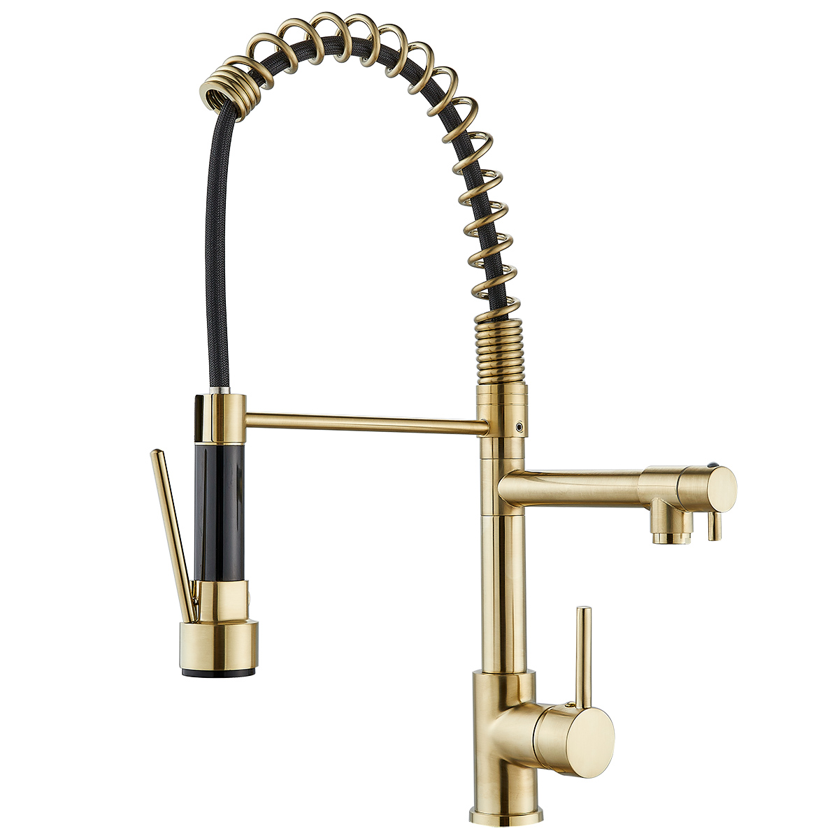 Luxury Brass Pull Down Kitchen Tap with Spring Design