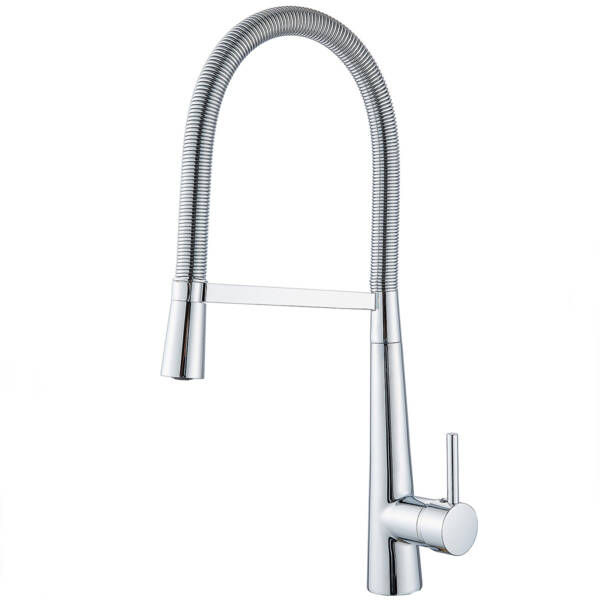 Chrome Spring Pull Down Sink Faucet with Flexible Hose