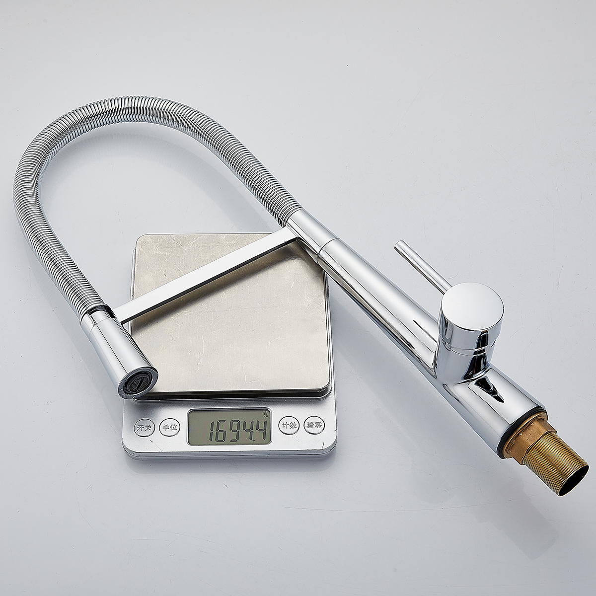 Chrome Spring Pull Down Sink Faucet with Flexible Hose - 图片 10