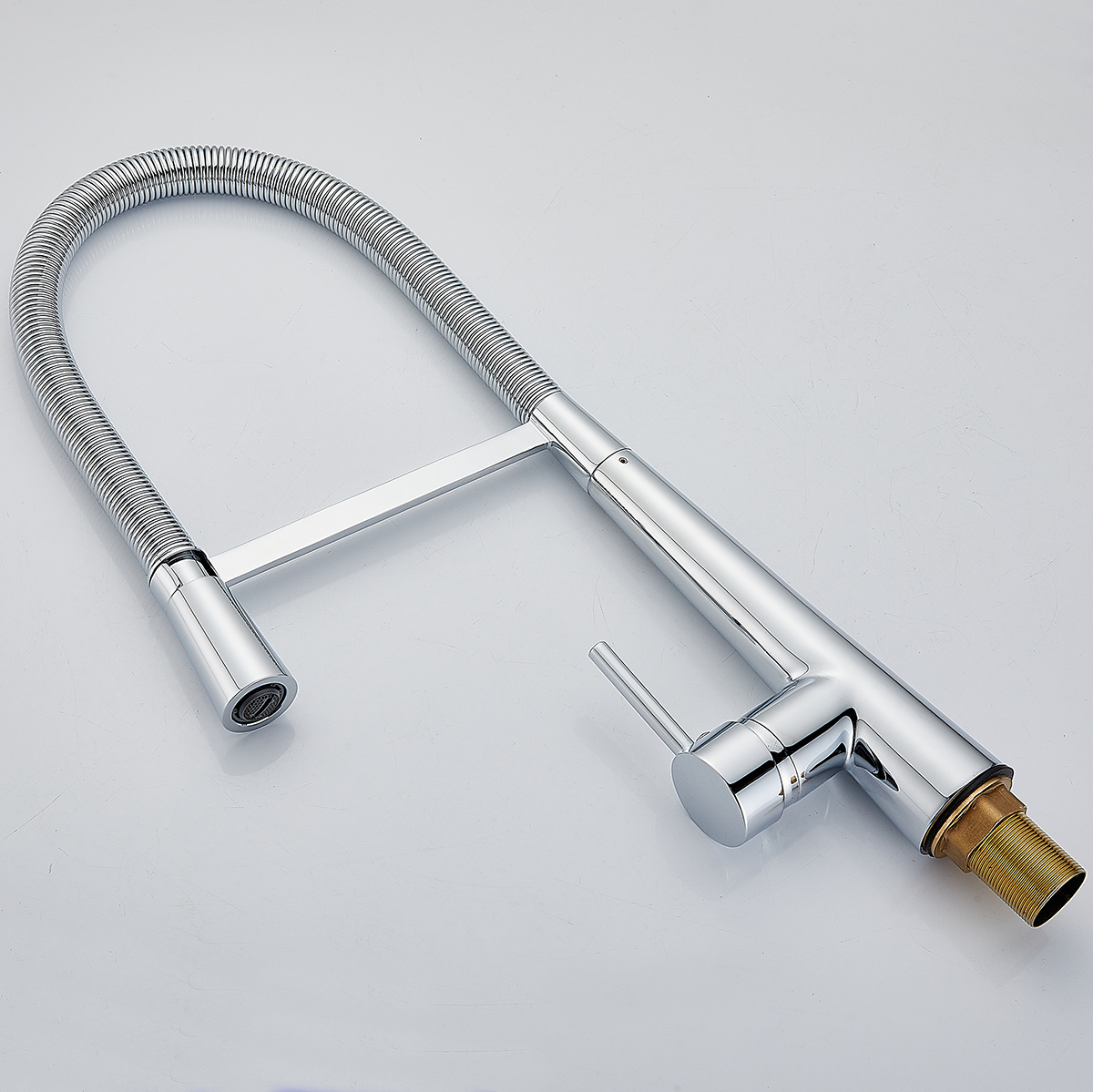 Chrome Spring Pull Down Sink Faucet with Flexible Hose - 图片 8