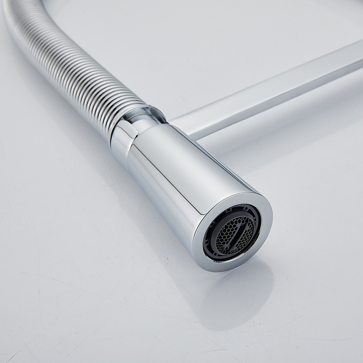 Chrome Spring Pull Down Sink Faucet with Flexible Hose - 图片 9
