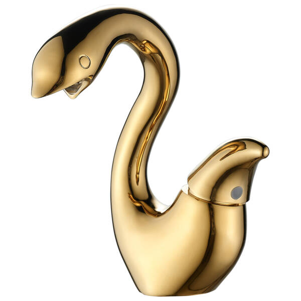 Gold Swan Shaped Basin Mixer Tap-Elegant Single Handle Bathroom Vanity Sink Faucet