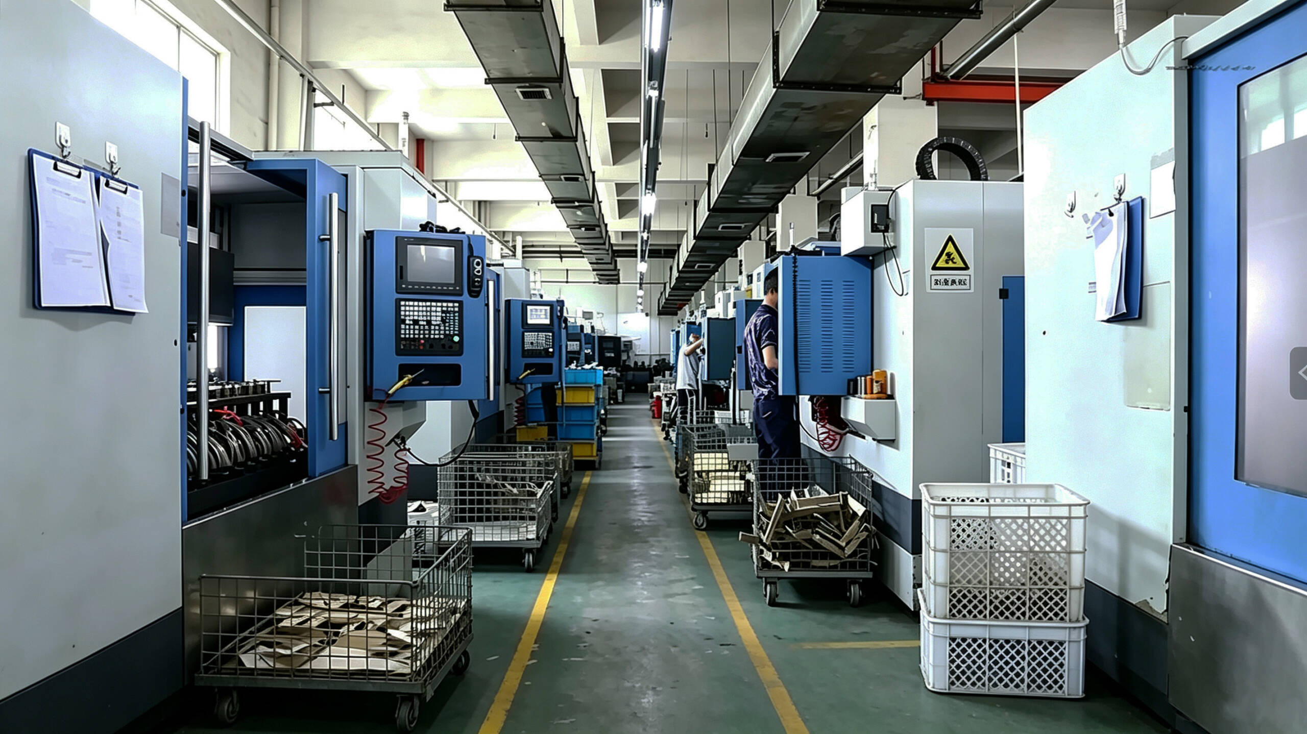 CNC precision machining workshop at Poseidon integrated faucet manufacturer